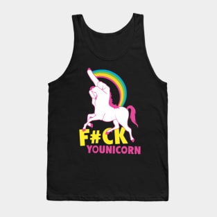 Gay Pride F ck Younicorn Funny Rude Unicorn Tank Top